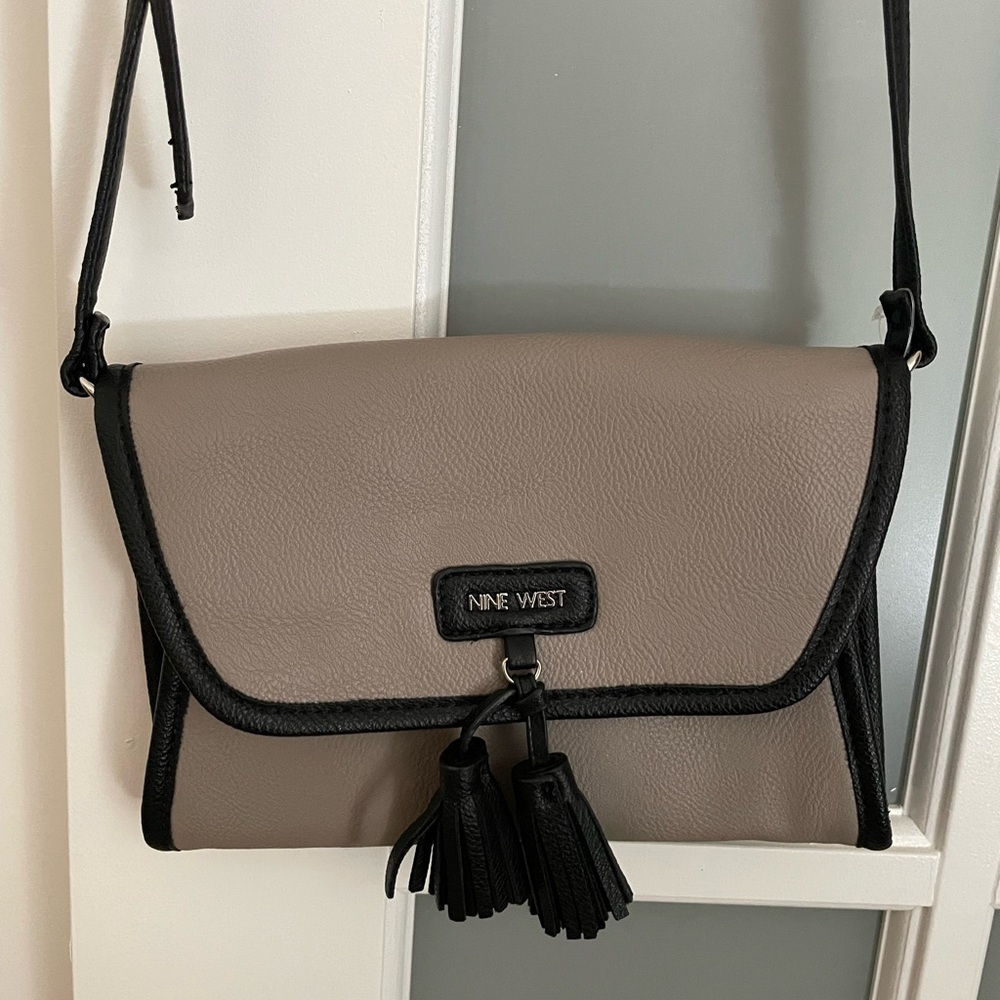 Nine West Stylish Grey and Black Crossbody Bag
